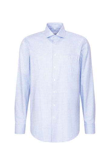 SEIDENSTICKER Business-Hemd Karo Mittelblau Regular Fit
