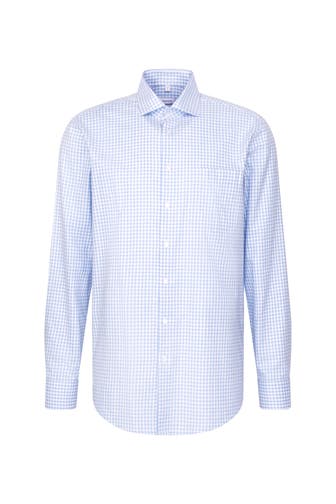 SEIDENSTICKER Business-Hemd Karo Mittelblau Regular Fit