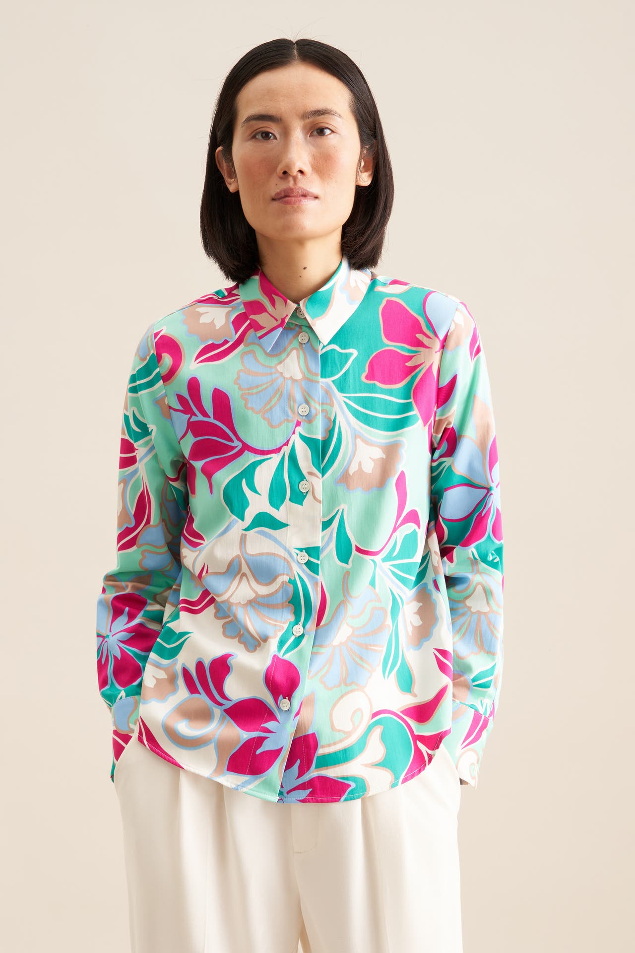SEIDENSTICKER Business-Bluse Floral Türkis, Bild 1