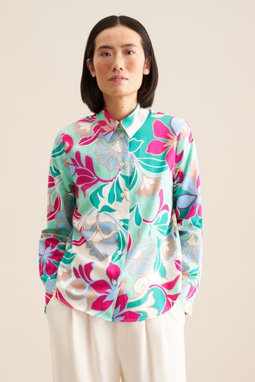 SEIDENSTICKER Business-Bluse Floral Türkis