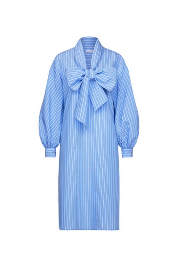 SEIDENSTICKER Casual-Kleid Gestreift Mittelblau