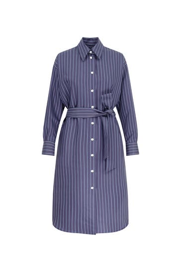 SEIDENSTICKER Casual-Kleid Streifen Dunkelblau