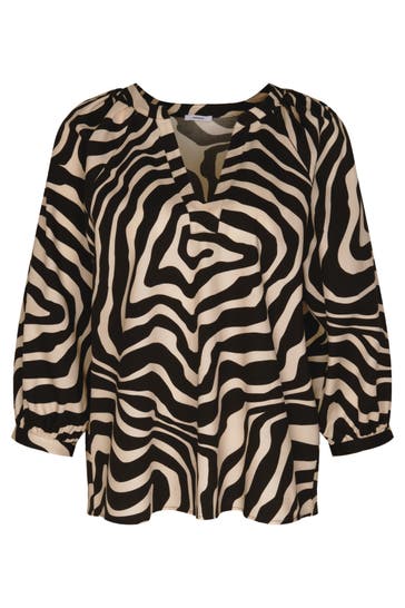 SEIDENSTICKER Business-Bluse Druck Schwarz