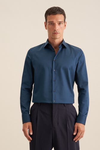SEIDENSTICKER Business-Hemd Uni Türkis Slim Fit