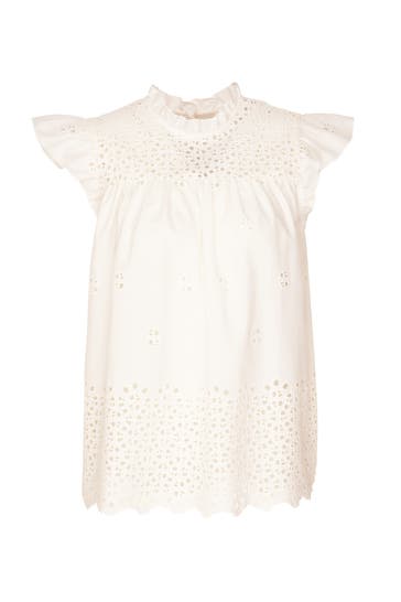 SEIDENSTICKER Business-Bluse Stickerei Ecru