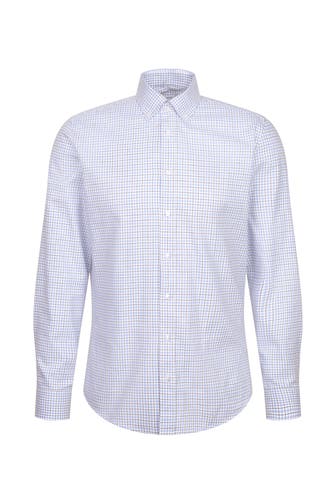 SEIDENSTICKER Business-Hemd Karo Mittelblau Slim Fit