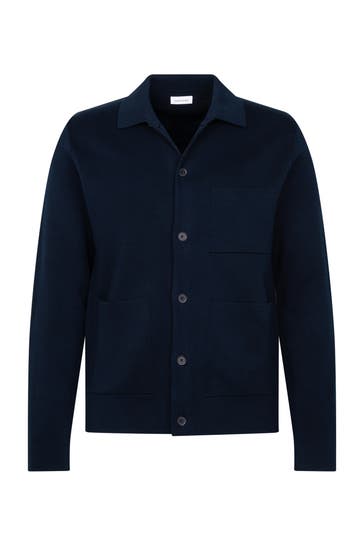 SEIDENSTICKER Strickjacke Uni Dunkelblau