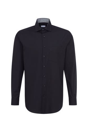 SEIDENSTICKER Business-Hemd Uni Schwarz Regular Fit