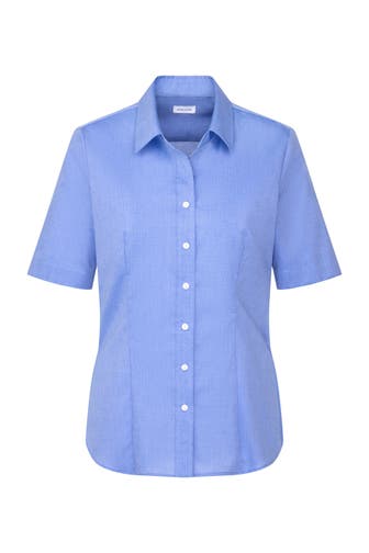 SEIDENSTICKER Business-Bluse Uni Mittelblau