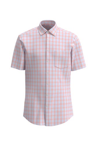 SEIDENSTICKER Kurzarmhemd Karo Orange Loose Fit