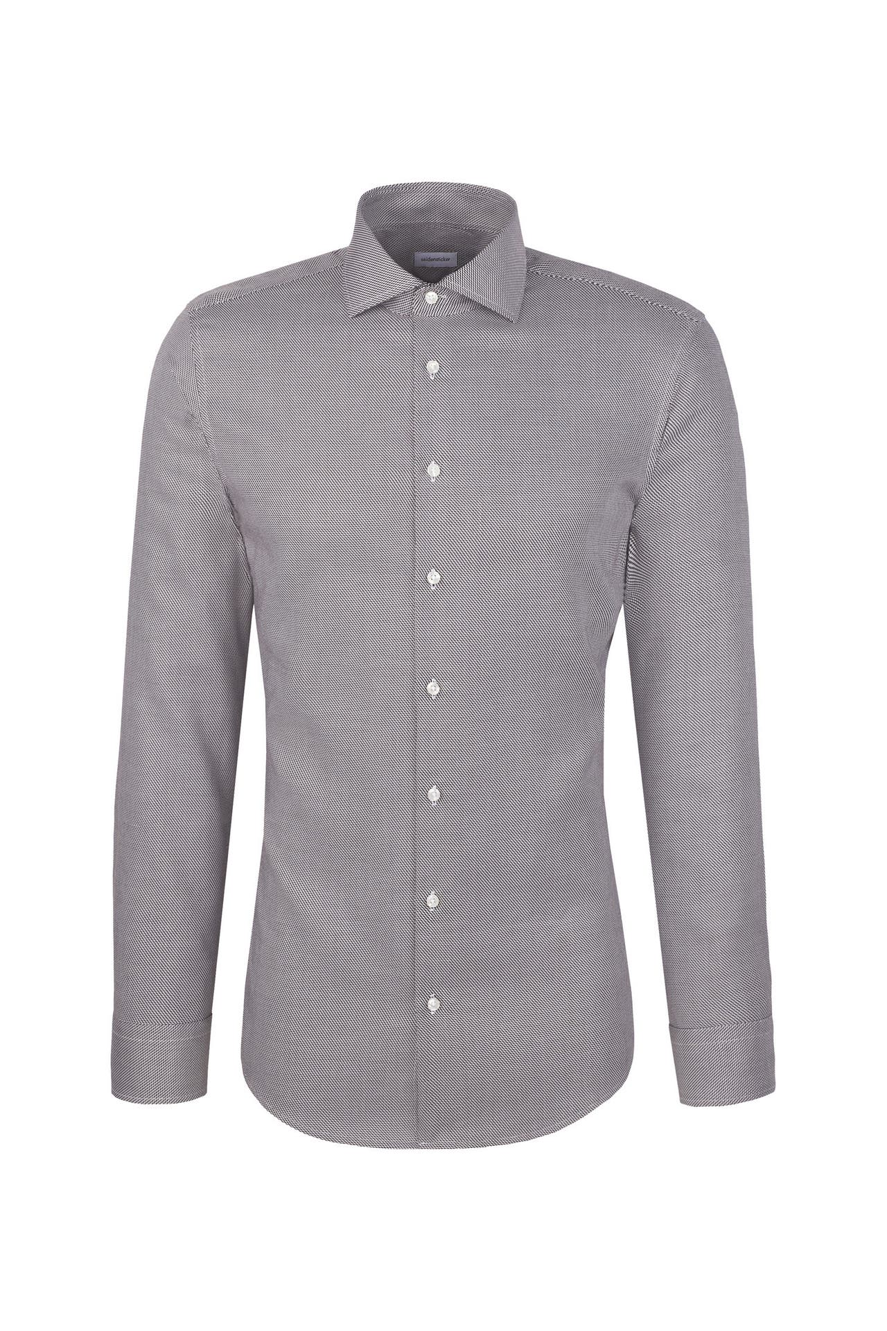 SEIDENSTICKER Business-Hemd Struktur Braun Slim Fit, Bild 1