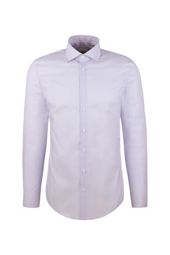 SEIDENSTICKER Business-Hemd Druck Mittelblau Slim Fit