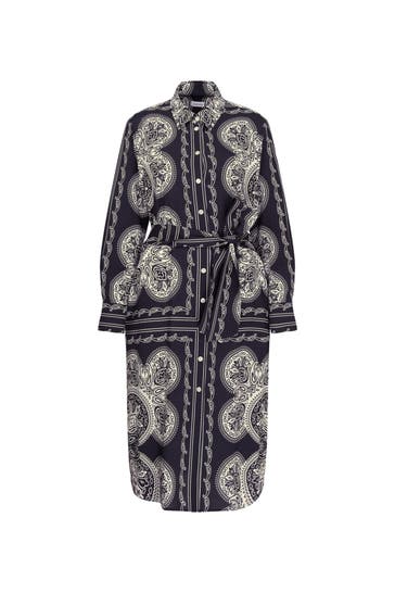 SEIDENSTICKER Casual-Kleid Tuchprint Dunkelblau