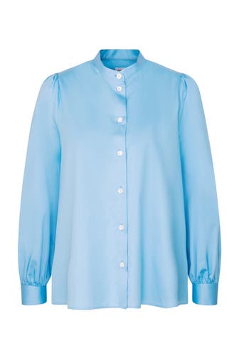SEIDENSTICKER Business-Bluse Uni Mittelblau