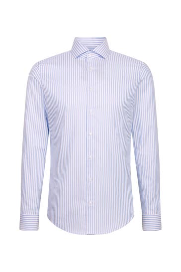 SEIDENSTICKER Business-Hemd Gestreift Mittelblau Extra Slim Fit