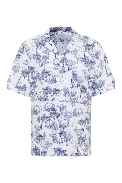 ETERNA Kurzarmhemd - blau Modern Fit