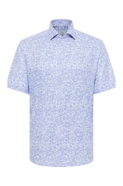 ETERNA Kurzarmhemd - blau Modern Fit