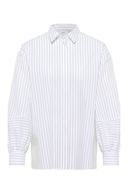 ETERNA Business-Bluse OVERSIZE FIT weiß/schwarz