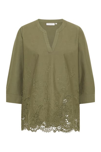 ETERNA Business-Bluse LOOSE FIT olive