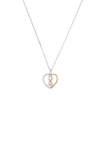 AMOR Kette mit Anhänger für Damen, 925 Sterling Silber, Zirkonia synth. | Herz