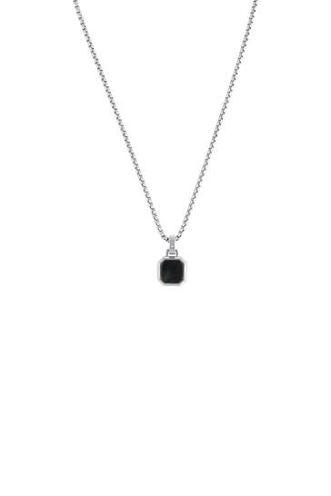 JOOP! Kette mit Anhänger für Herren, Edelstahl, Linienstein