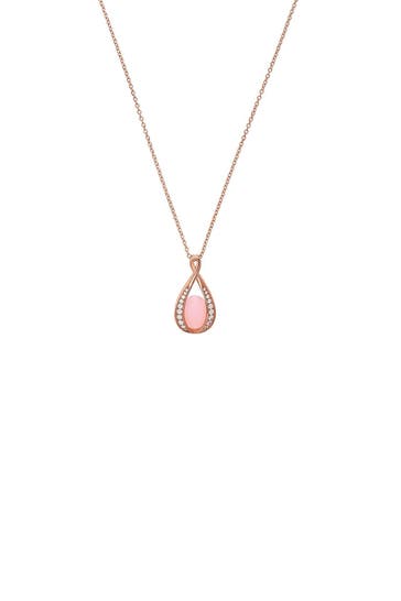 AMOR Kette mit Anhänger für Damen, 925 Sterling Silber, Zirkonia synth., Glas