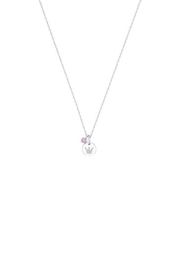 PRINZESSIN LILLIFEE Kette mit Anhänger für Mädchen, 925 Sterling Silber, Zirkonia synth. | Krone