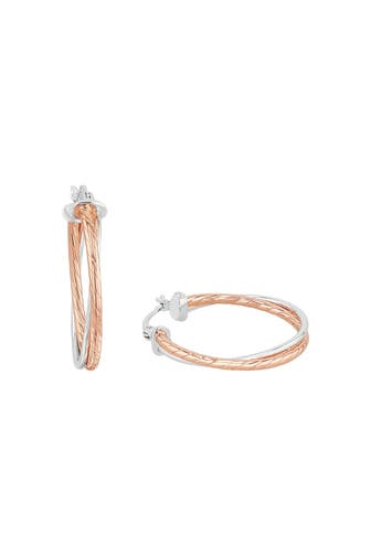 AMOR Ohrringe für Damen, 925 Sterling Silber Bicolor