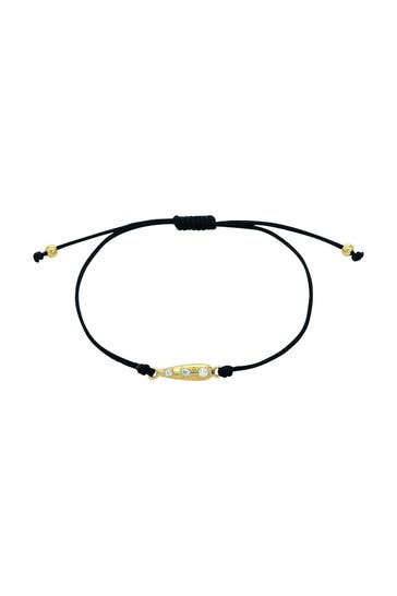 NOELANI Armband für Damen, Silber 925, Textil, Zirkonia Gold