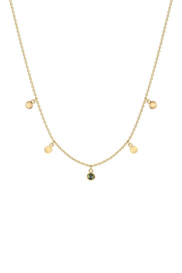 NOELANI Kette mit Anhänger für Damen, Silber 925, Achat und Jade
