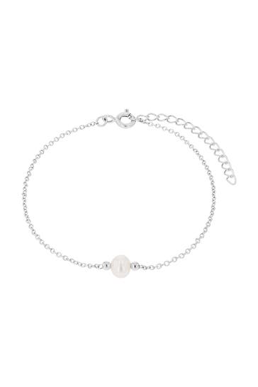 AMOR Armband für Damen, Sterling Silber 925, Süßwasserzuchtperle Silber