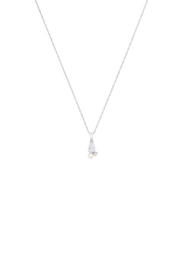 AMOR Kette für Damen, Sterling Silber 925, Süßwasserzuchtperle, Zirkonia Silber