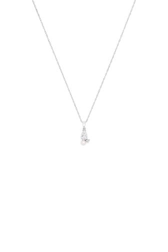 AMOR Halskette für Damen, Sterling Silber 925, Süßwasserzuchtperle, Zirkonia