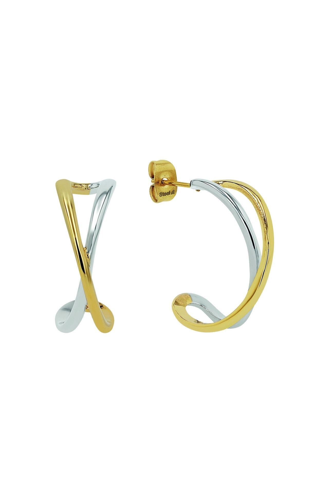 AMOR Ohrringe für Damen, Edelstahl Gold, Bild 1