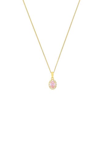 AMOR Kette für Damen, 925 Sterling Silber, Glas, Zirkonia synth. Rosa