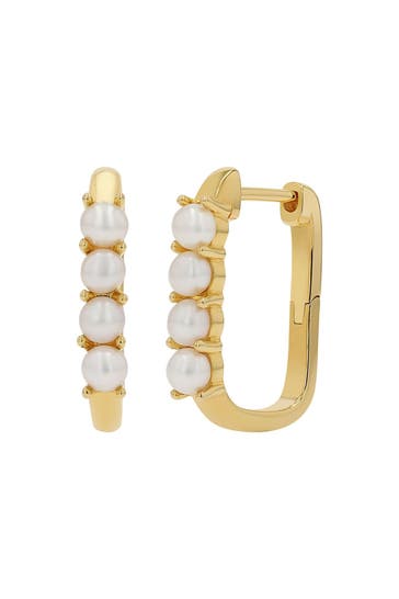 NOELANI Ohrringe für Damen, 925 Sterling Silber, Süßwasserzuchtperle Gold