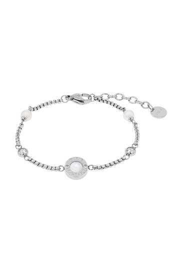 JOOP! Armband für Damen, Edelstahl, Zirkonia synth., Glasperle Silber