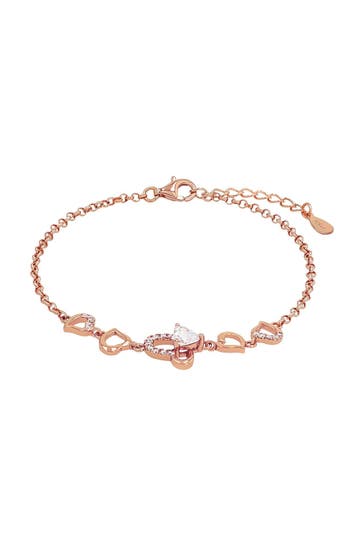 AMOR Armband für Damen, 925 Sterling Silber, Zirkonia synth. Roségold