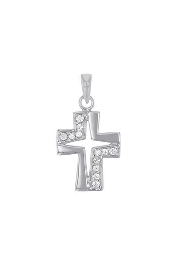 AMOR Motivanhänger für Damen, 925 Sterling Silber, Zirkonia synth. | Kreuz