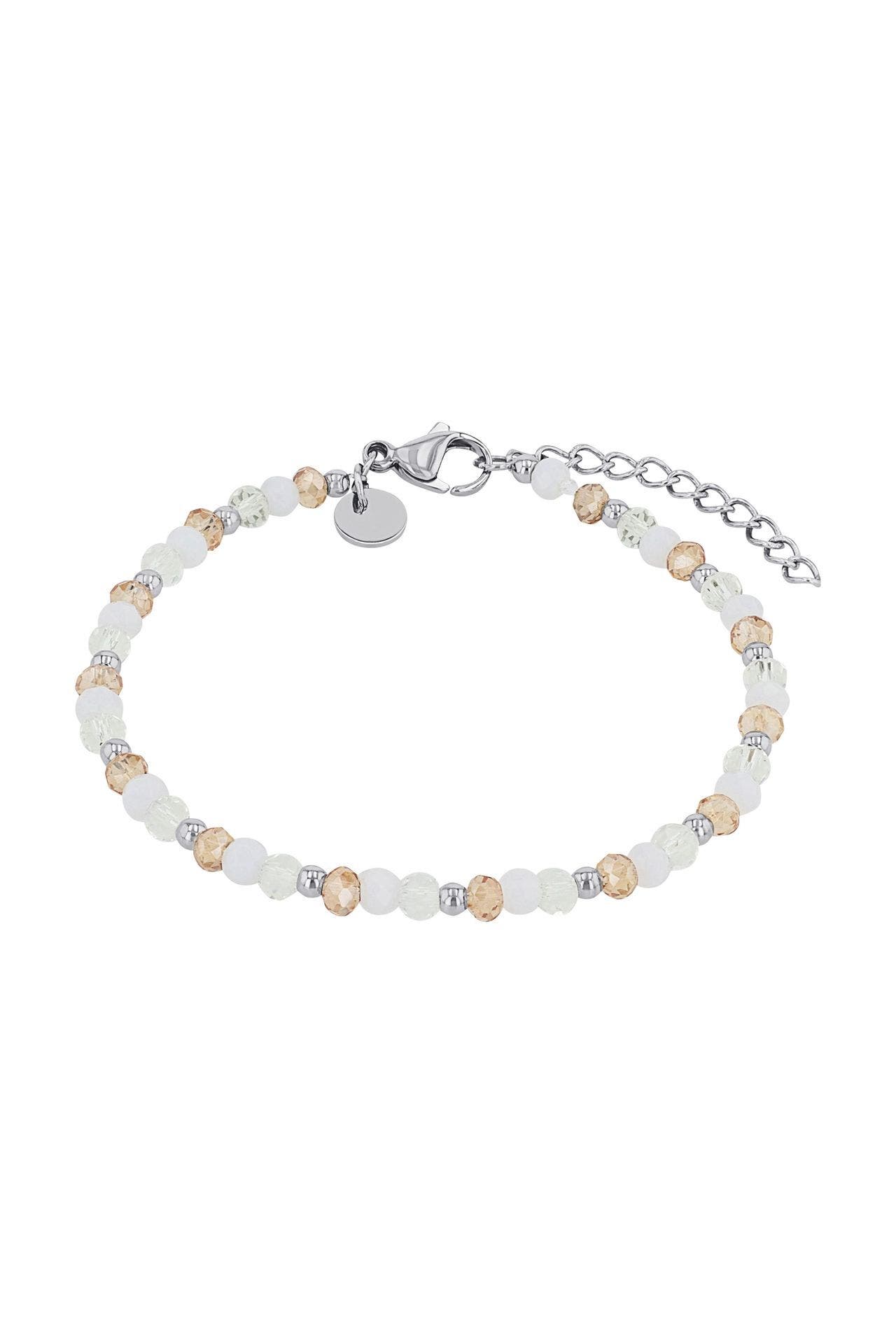 NOELANI Armband für Damen, Edelstahl, Glasperle Apricot, Bild 1