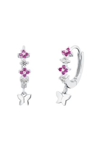 PRINZESSIN LILLIFEE Creolen für Mädchen, 925 Sterling Silber, Zirkonia synth. | Schmetterling