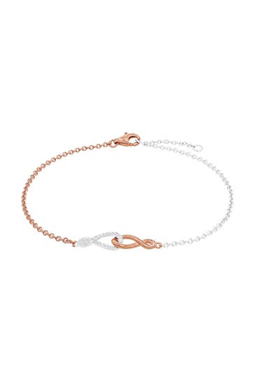 AMOR Armband für Damen, 925 Sterling Silber, Zirkonia synth. | Infinity Bicolor
