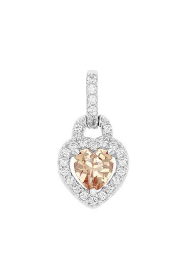 AMOR Motivanhänger für Damen, 925 Sterling Silber, Zirkonia synth. | Herz
