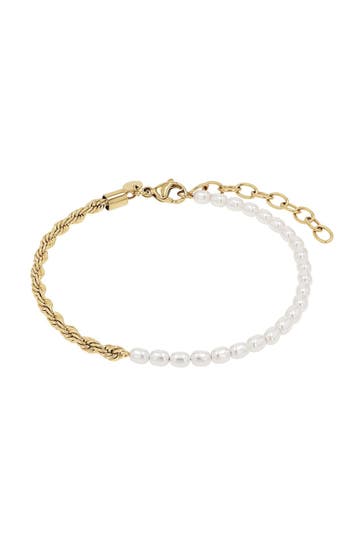 NOELANI Fußkette für Damen, Edelstahl, Muschelkernperle
