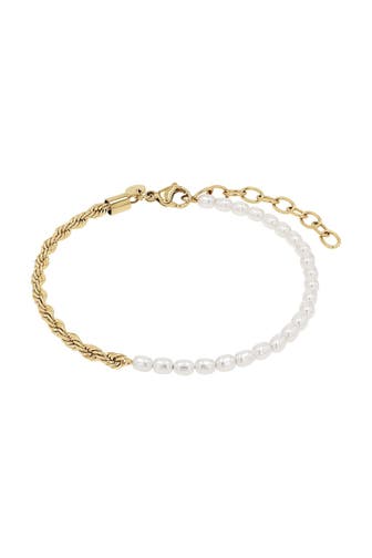 NOELANI Fußkette für Damen, Edelstahl, Muschelkernperle