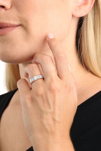 AMOR Ring für Damen, Edelstahl, Zirkonia synth. Bicolor