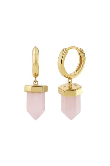 NOELANI Ohrringe für Damen, Silber 925, Rosenquarz Gold