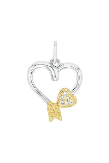 AMOR Motivanhänger für Damen, 925 Sterling Silber, Zirkonia synth. | Herz