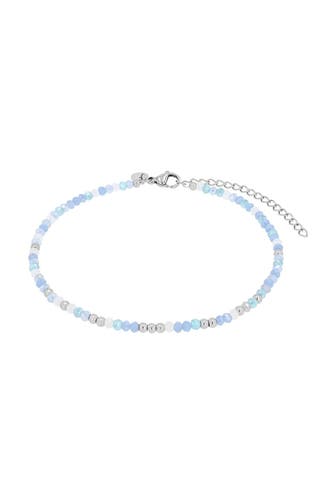 NOELANI Fußkette für Damen, Edelstahl, Steel Beads, Glasperle