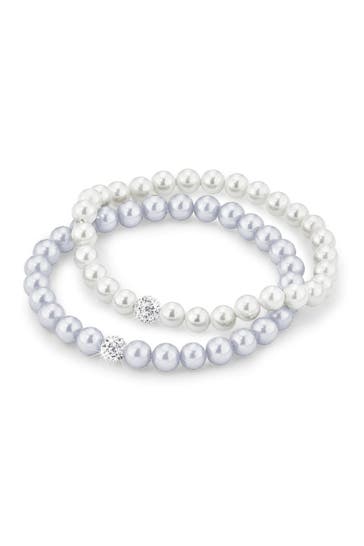 AMOR Armband für Damen, 925 Sterling Silber, Zirkonia synth., Glasperle Silber